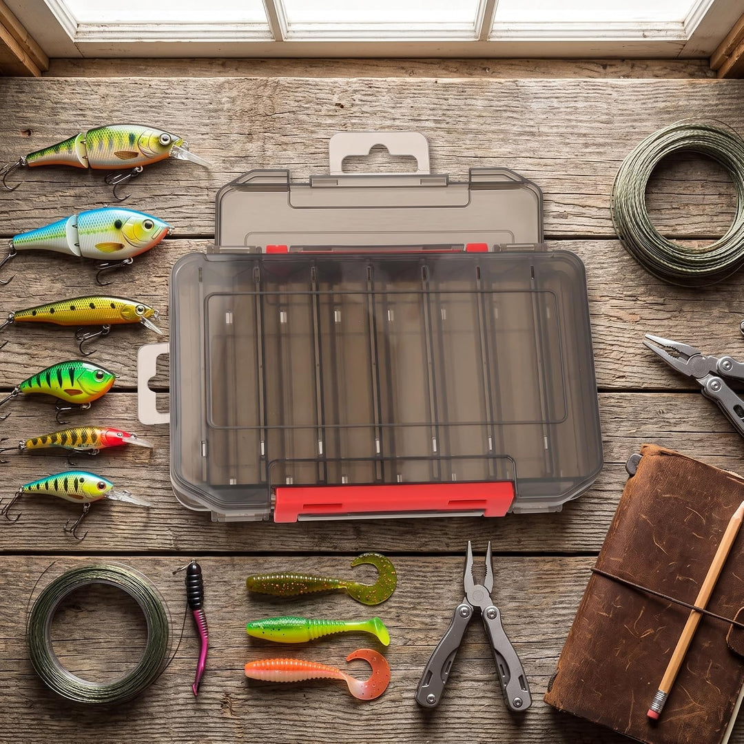 Fishing Tackle Box, Doppelseitige Angelköder Box, Angeln Doppelseitige Angelkiste Kunstköderbox, Kun