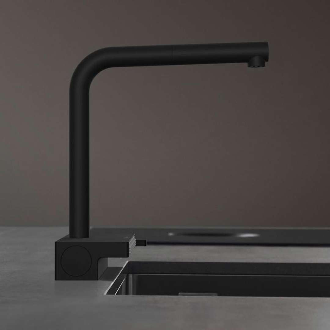hansgrohe Küchenarmatur Aquno Select M81 (Wasserhahn Küche, Schlauchbox und Abtropfsieb, 360° schwen
