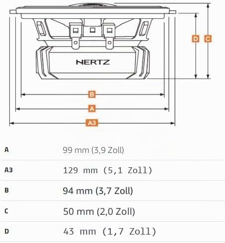 Hertz Dieci DCX 100.3 10 cm 2-Wege Koaxialsystem 1 Paar / 2 Stück Set Coax 2Way 100mm