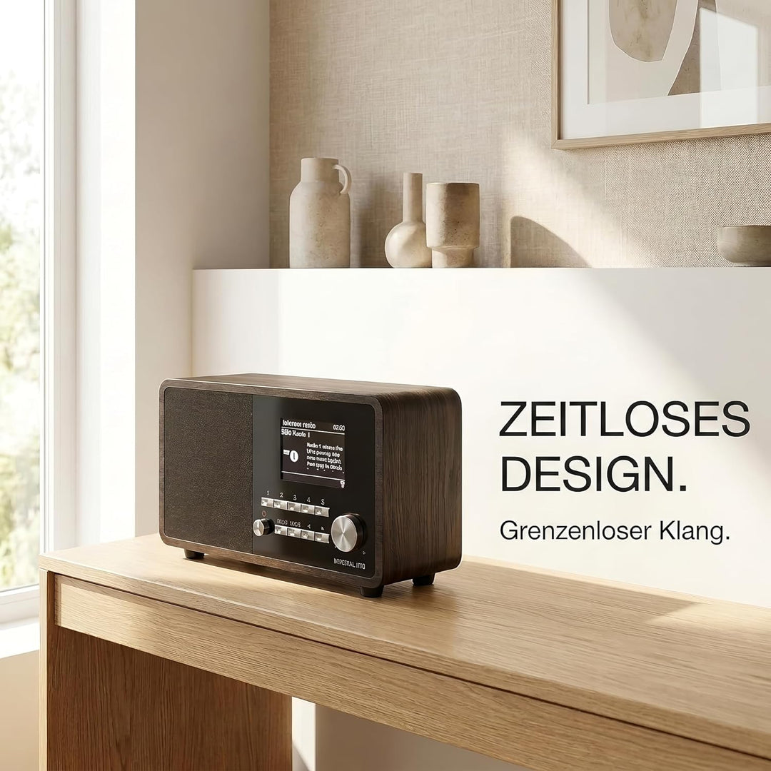 Imperial i110 Internetradio UPNP/DLNA Mediaplayer holzoptik Braun Single, Braun Single