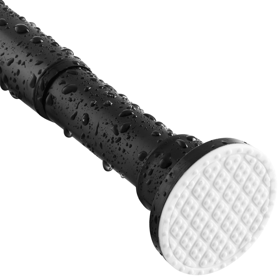 Teleskopstange 70-255CM Ausziehbar Duschvorhangstange Duschstange ohne Bohren Schwarz Klemmstange zu