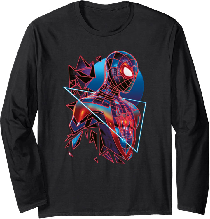 Marvel Spider-Man: Miles Morales Game Digital Neon Langarmshirt