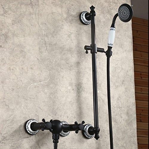Hiendure ®Wandhalterung Wanne Dusche Wasserhahn, Mischbatterie, mit Handbrause, Öl eingerieben Bronz