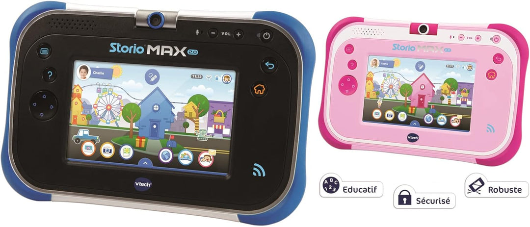 VTech - Storio Max 2.0 Blau, Kinder-Tablet mit Touchscreen, Lernfähig und sicher mit 5 Zoll Farbdisp