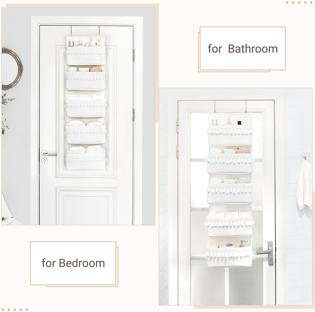 Dahey Tür-Organizer, Boho-Stil, Kinderzimmer, Dekoration, Schrank, Hängeorganizer mit Quasten, Dekor