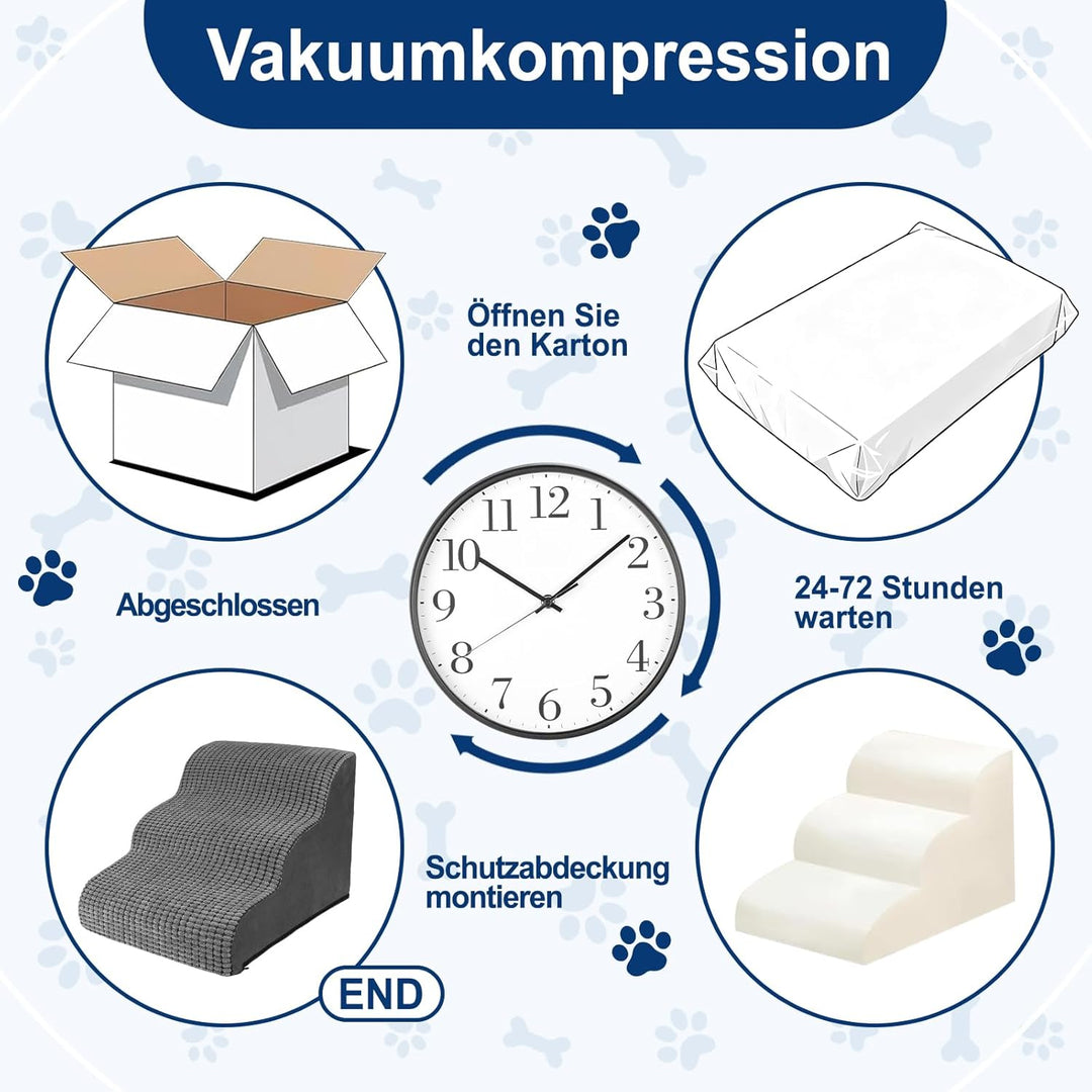 VSIWB Hundetreppe für Kleine Hunde 40 cm Hoch, Haustiertreppe für Bett und Sofa aus Hochdichtem Schw