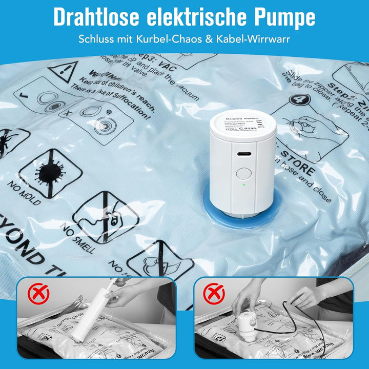 BoxLegend Vakuumbeutel für Kleidung Reise mit Vakuumpumpe, Vakuumbeutel 16 Stück (6x 40x50cm, 6x 40x