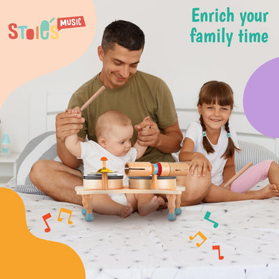 Stoie's Baby Schlagzeug Kinder ab 3 Jahre Musikinstrumente für Kinder ab 1 Jahr Montessori Musikinst