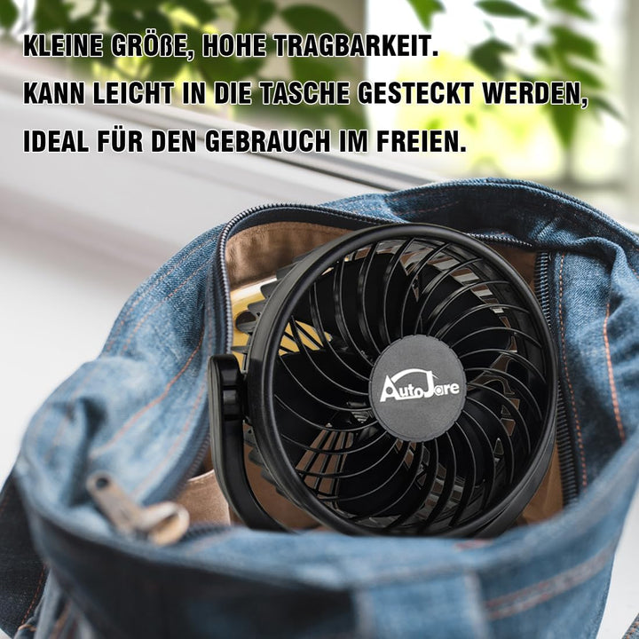 Akku-Lüfter Kompatibel mit Bosch 18V Mini Ventilator mit 2 USB-Aufladung 360° drehbar Tragbarer Lüft