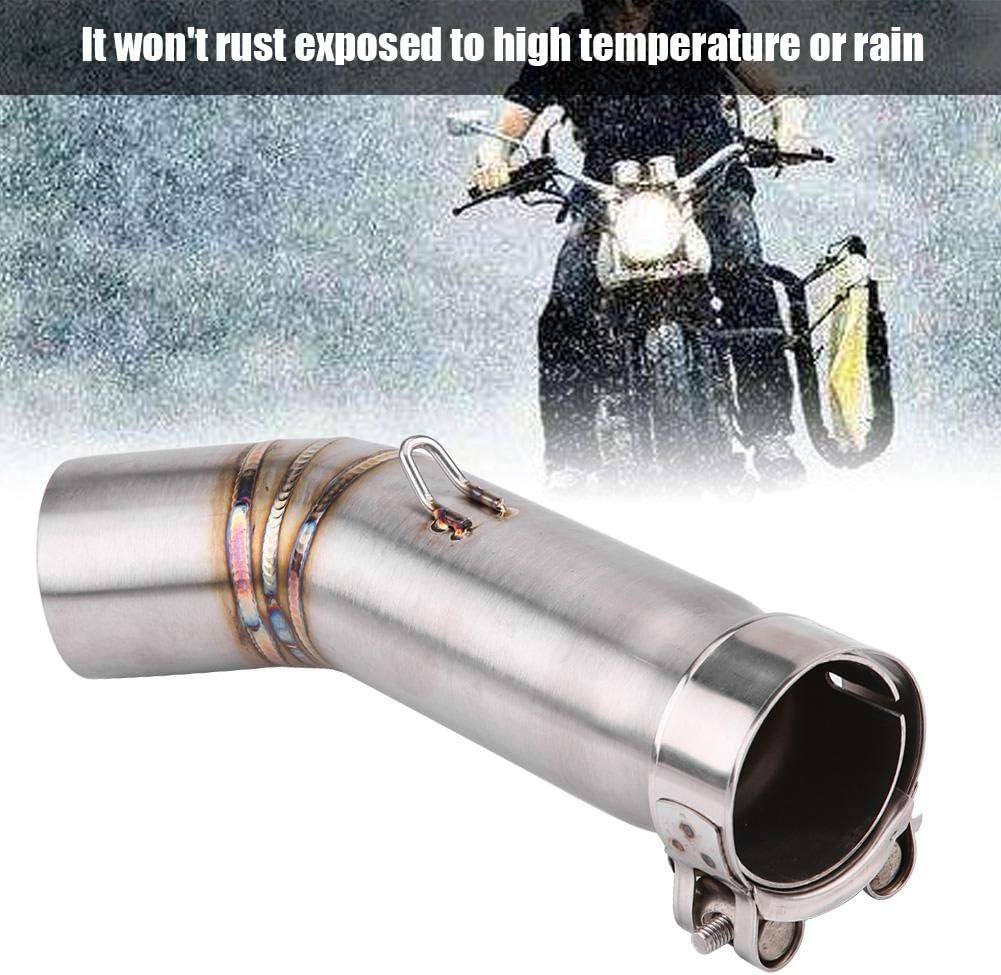 51mm Motorrad Auspuffrohr,KIMISS Motorrad Auspuff Mittelrohr,Edelstahl Auspuff Mittelstück mit Monta
