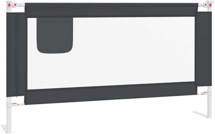 Kleinkind-Bettschutzgitter Dunkelgrau 150x25x(70-95) cm Stoff Bettgitter Rausfallschutz Rausfallschu