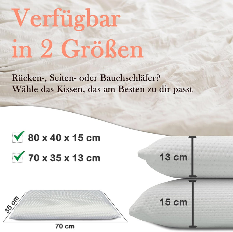 Sabeatex Nackenstützkissen aus Visco Soft Schaum, Kopfkissen, Viscoelastisches Memory Kissen, Nacken