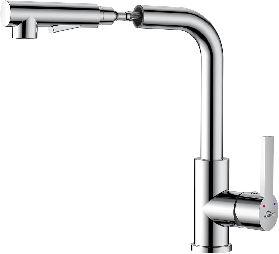 Auralum Wasserhahn Küche Ausziehbar, Hochdruck Küchenarmatur mit Brause Ausziehbar, Armatur Küche 36