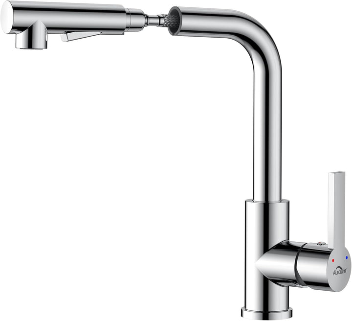 Auralum Wasserhahn Küche Ausziehbar, Hochdruck Küchenarmatur mit Brause Ausziehbar, Armatur Küche 36