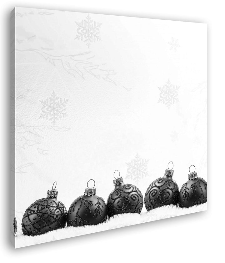 deyoli Christbaumkugeln zur Weihnachtszeit Format: 60x60 Effekt: Schwarz&amp;Weiss als Leinwandbild, Mot