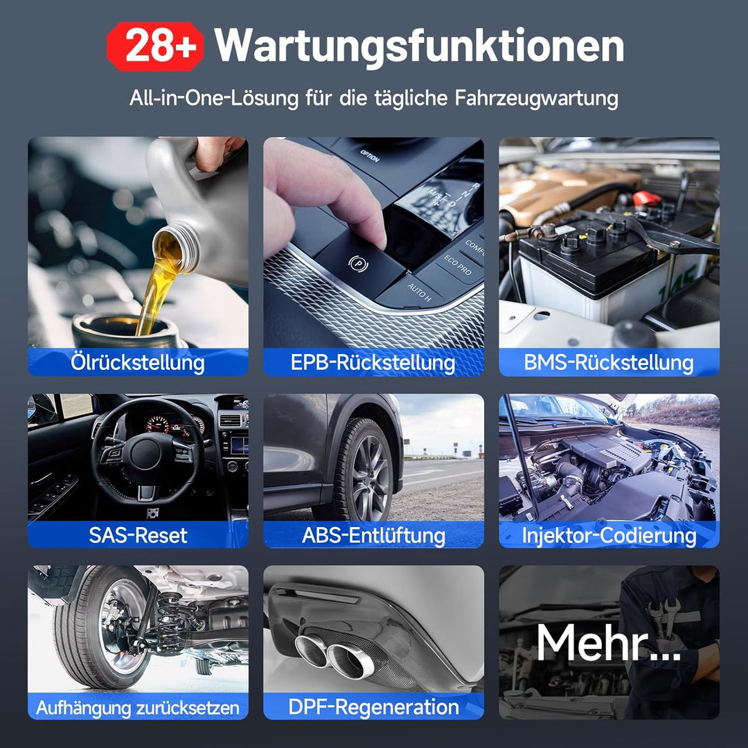 TOPDON ArtiDiag800 BT - OBD2 Batteriebetrieben Diagnosegerät für alle Fahrzeuge, KFZ mit Full System