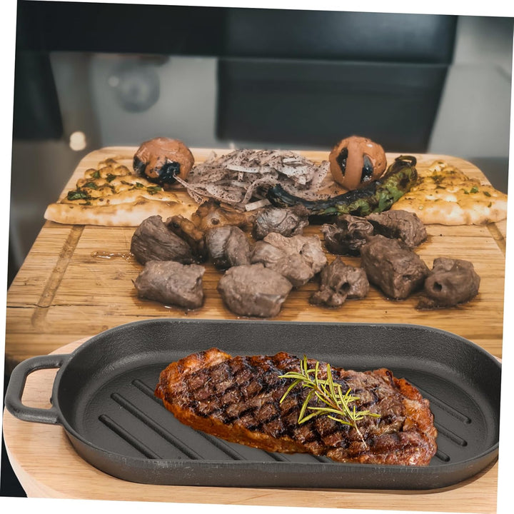 STOBAZA 1 Set Teppanyaki-Skille-Grillplatte Restaurant-Fleisch-Haushaltsplatte Sizzle-Server Antihaf