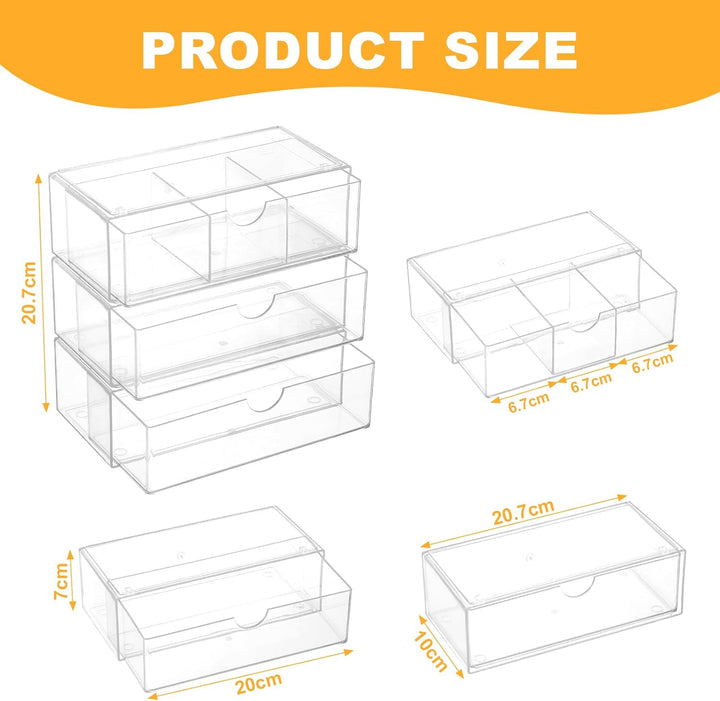Hejo 3 Stück Acryl Kosmetik Organizer, Make up Organizer, Schminktisch Organizer, Schubladen Organiz