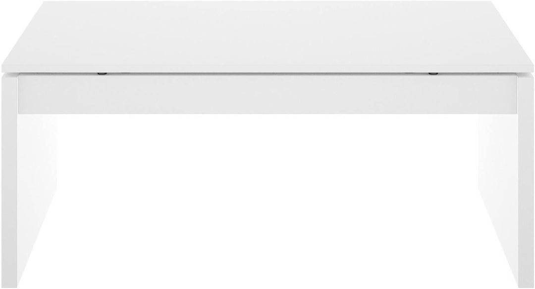 Dmora Cuar, Wohnzimmer Zeitschriftenhalter mit Stauraum, Couchtisch erhöht, 102x50h43 cm, Weiss, Wei