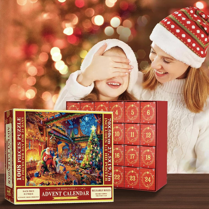 Adventskalender 2023 Weihnachts Puzzle für Erwachsene und Kinder Weihnachtsgeschenke Weihnachts Jigs