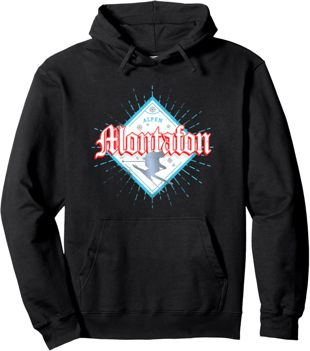 Montafon Vorarlberg Retro Skifahrer Vintage Après-Ski Pullover Hoodie