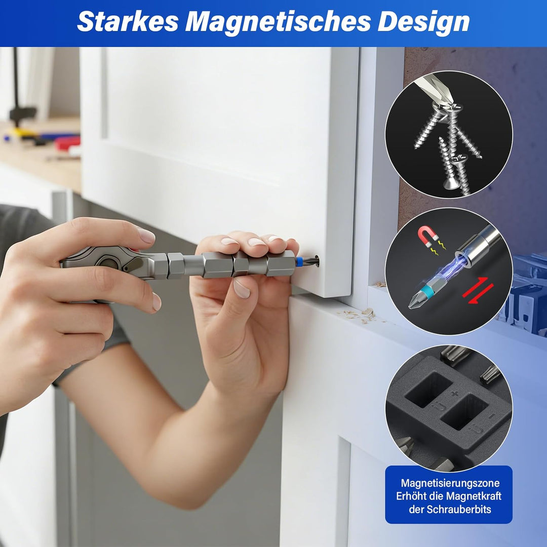 42-in-1 Magnetisches Schraubendreher-Set, Multi-Bit-Magnetschraubendreher-Set mit Abnehmbarem Ratsch
