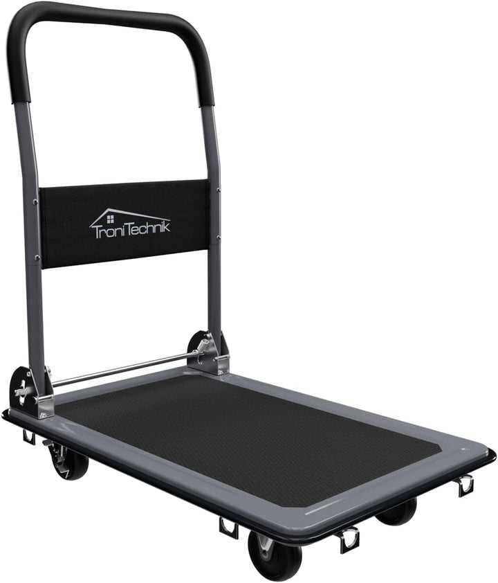TroniTechnik® Transportwagen Paketwagen Plattformwagen klappbar mit Lenkrollen 150 kg Tragkraft mit