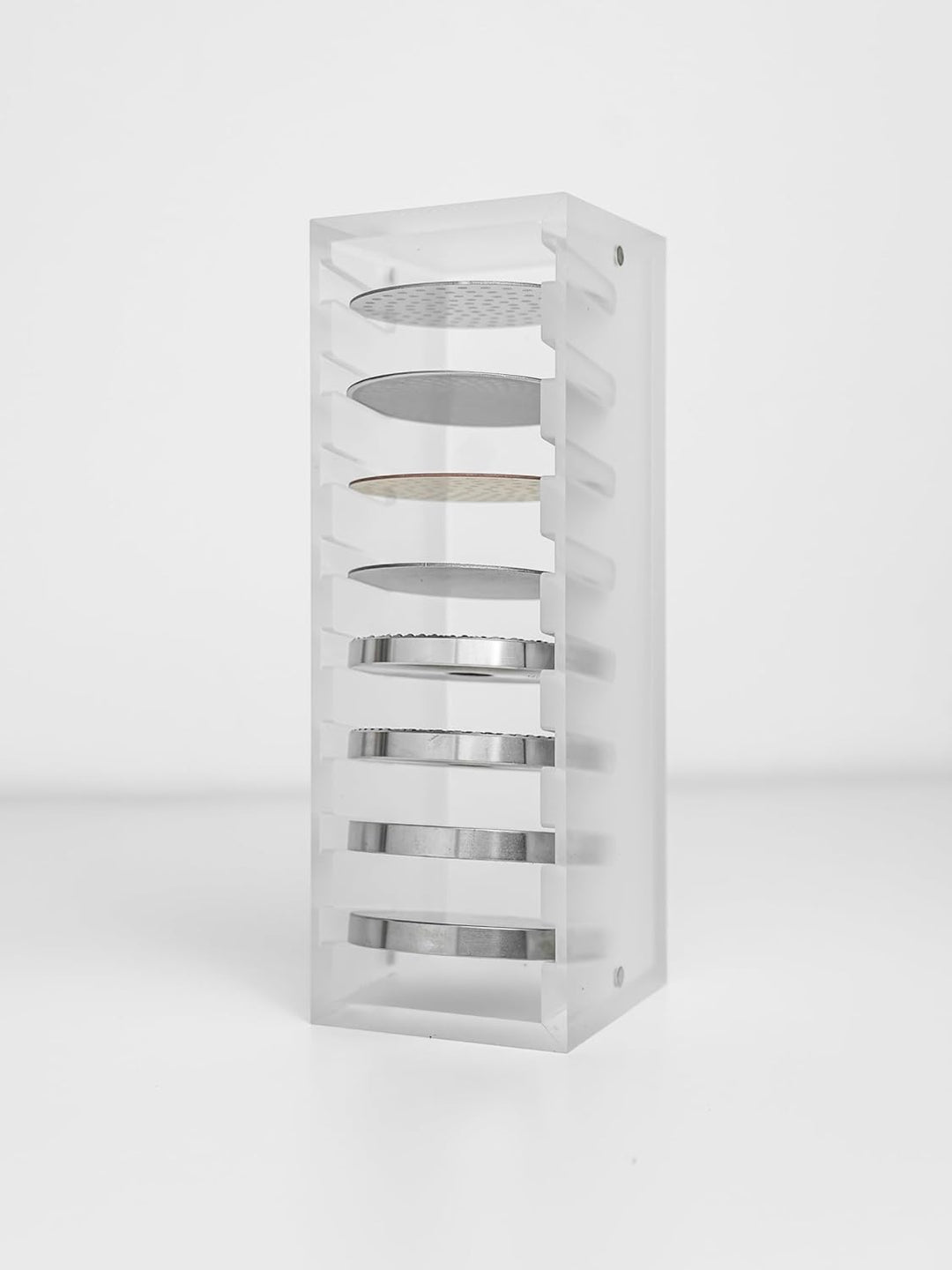 Normcore Kaffee-Utensilien-Aufbewahrungshalter, Acryl-Organizer für 8 Puck-Siebe oder Tamper-Basis,