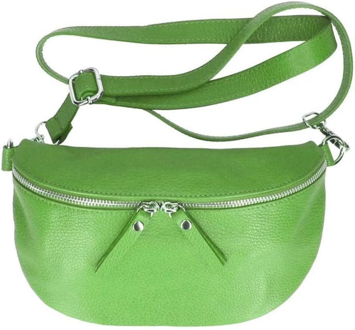 Made in Italy Damen Leder Tasche Handytasche Gürteltasche Crossbody Hüfttasche Bauchtasche Umhängeta