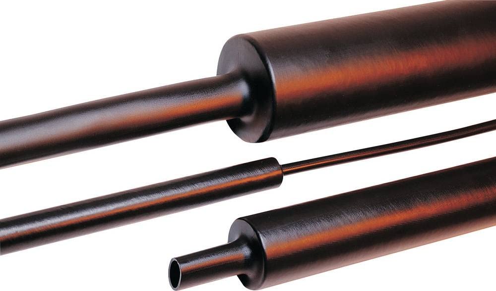 HellermannTyton 323-50750 Schrumpfschlauch mit Kleber Schwarz 75mm 22mm Schrumpfrate:4:1 1m