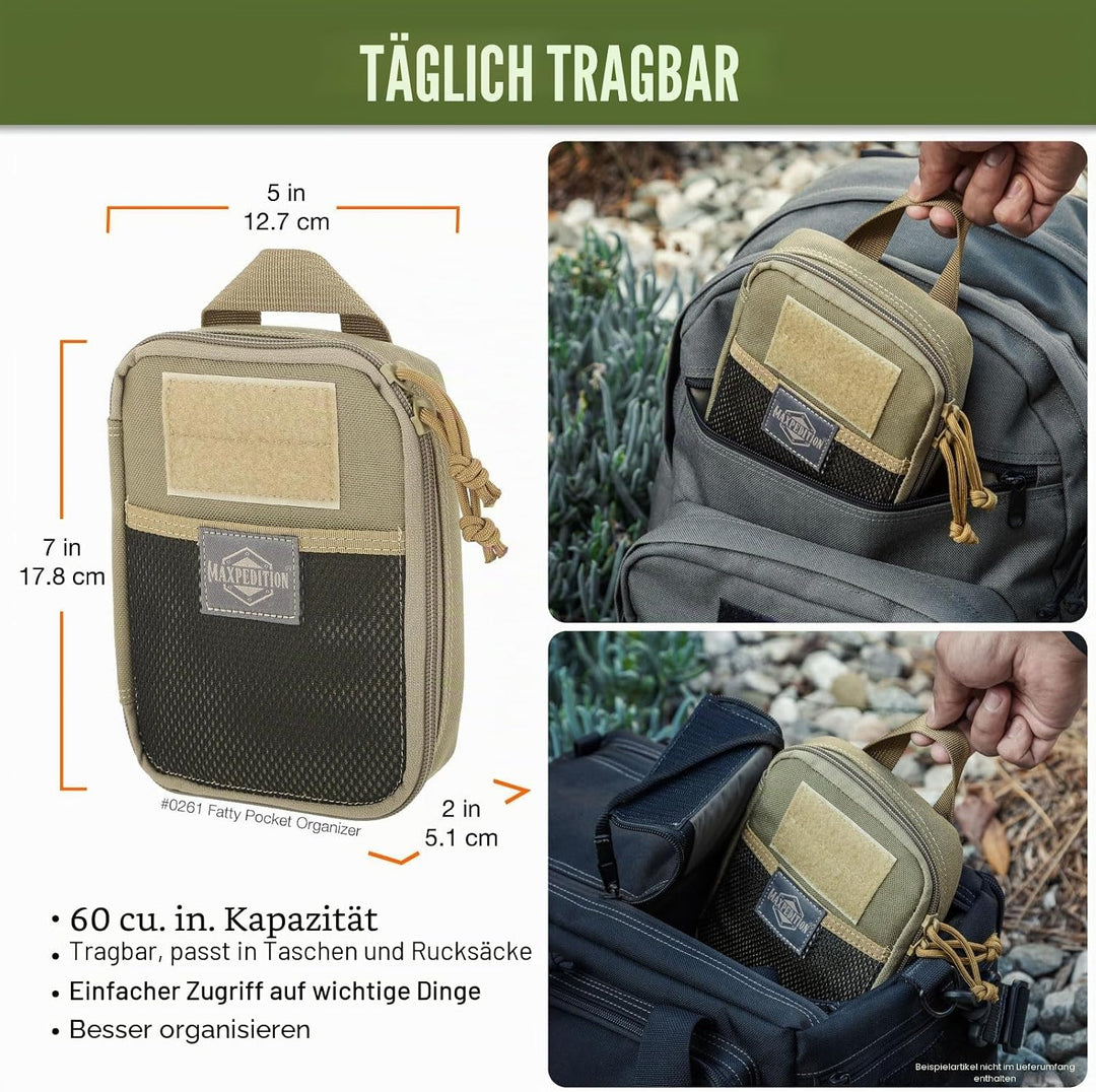 Maxpedition Fatty Pocket Organizer Tasche, Khaki, Einheitsgrösse, Khaki