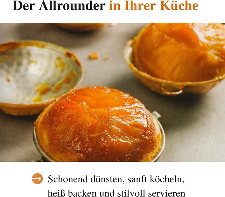CopperGarden® Cataplana Bräter aus handverzinntem gehämmerten Kupfer mit ca 18 cm Durchmesser I Port