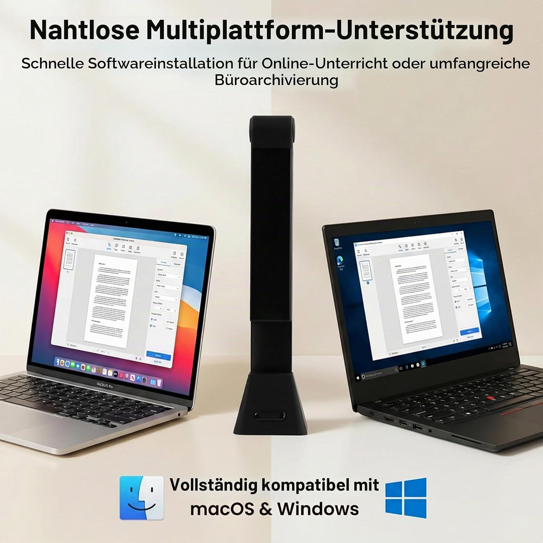 Dokumentenscanner A3 Scanner 22MP: OCR für 130 Sprachen USB Dokumentenkamera mit 4 LED für Schule Bü
