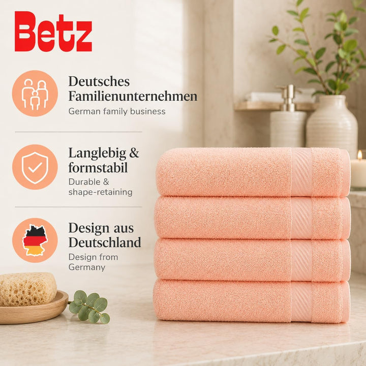 Betz 4 Stück Duschtücher Set Palermo Grösse 70x140 cm 100% Baumwolle Badetuch Duschhandtuch Sporthan