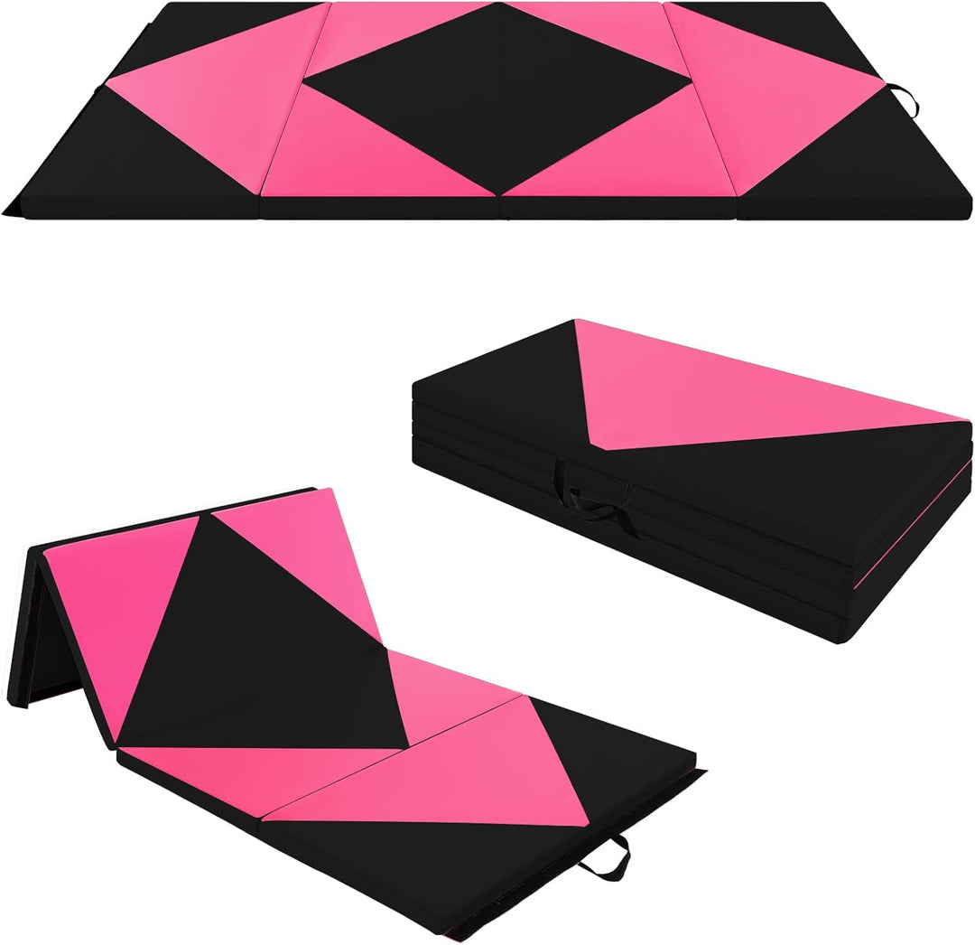 GOPLUS Turnmatte klappbar, 240×117×5cm Weichbodenmatte mit 2 Tragegriffen & Klettverschlüssen, Gymna