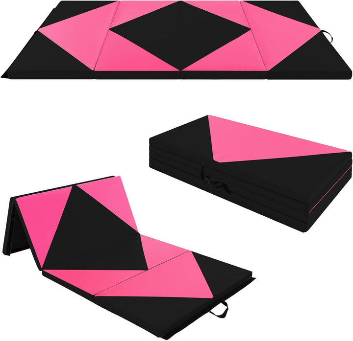 GOPLUS Turnmatte klappbar, 240×117×5cm Weichbodenmatte mit 2 Tragegriffen & Klettverschlüssen, Gymna