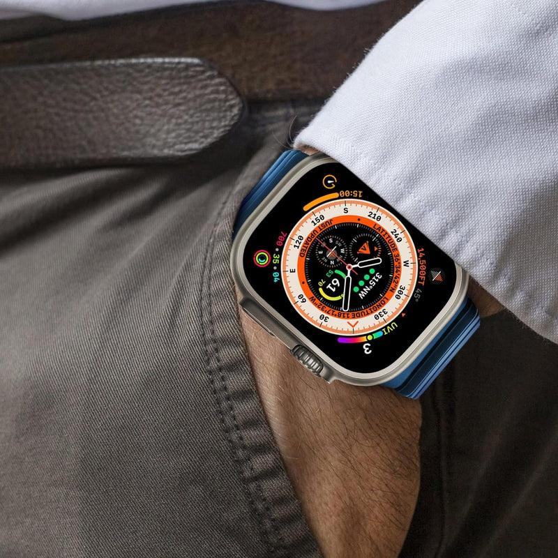 NewWays 49mm 45mm 44mm 42mm Kompatibel mit Apple Watch Armband,Edelstahl Gliederarmband Ersatzarmbän