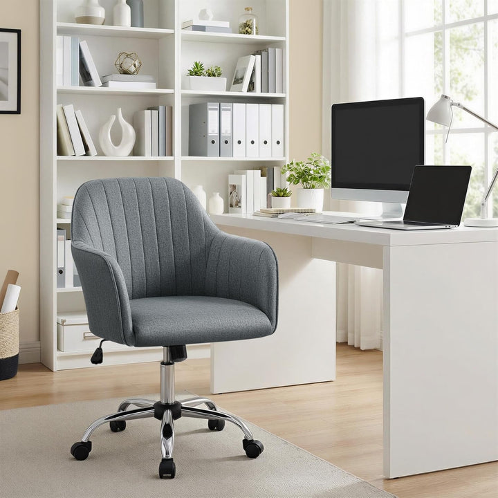 Yaheetech Homeoffice Stuhl, Schminkstuhl, Schreibtischstuhl, höhenverstellbar Drehstuhl, Bürostuhl m