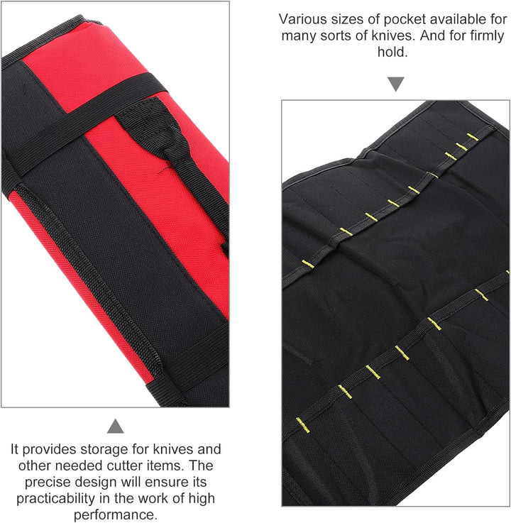 Hemoton Chefs Knife Rolltasche mit 22 Schlitzen, Messer, Besteck, tragbar, für Zuhause, Küchenutensi