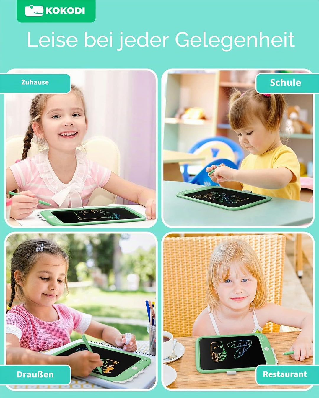 kokodi Einhorn Spielzeug für 3 4 5 6 7 Jahre Mädchen alte Jungen Kinder, 10 Zoll Schreibtafel Zauber