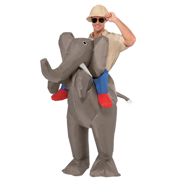 Aufblasbares Kostüm Elefant | Ausgefallenes Auflbaskostüm | Premium Qualität | Grösse Erwachsene | P