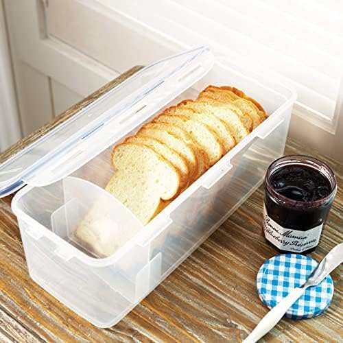 Lock & Lock Easy Essentials Frischhaltedosen, luftdicht, BPA-frei, Brotbox, 21,1 Tasse, transparent