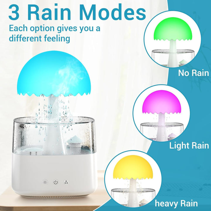 Aromatherapie ätherisches Öl Diffusor Pilz Wasser Tropf Luftbefeuchter Regen Wolke Nacht Licht Luftb