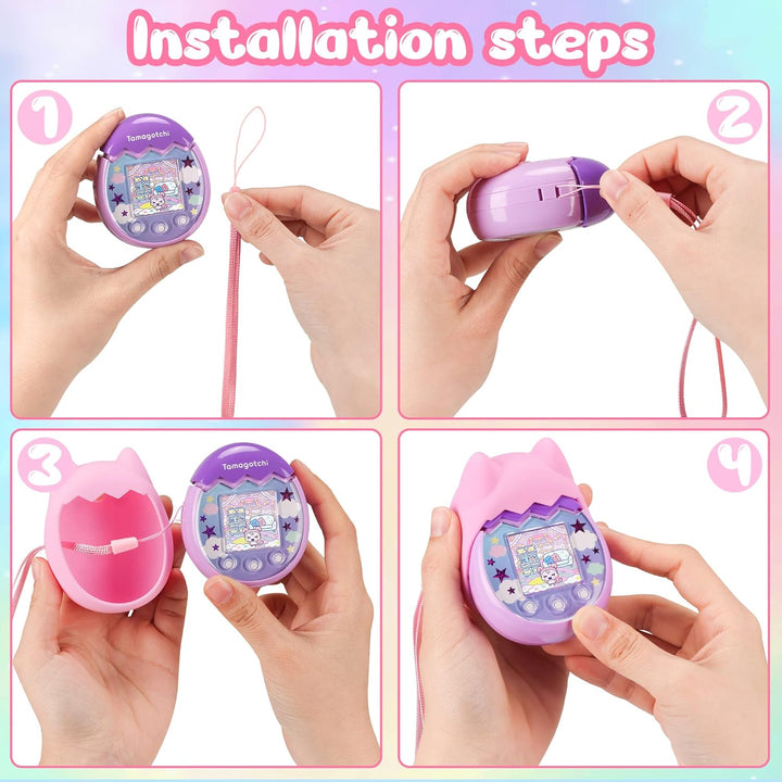 Meetikar Silikon Hülle und Hartschalenkoffer kompatibel mit Tamagotchi Pix Virtuelles Haustierspielz