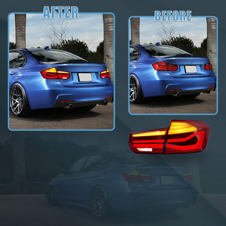 VLAND Rückleuchten Kompatibel mit BMW 3 Series F30 F35 F80 2012-2018 mit Blinker-Sequenzanzeige Rück