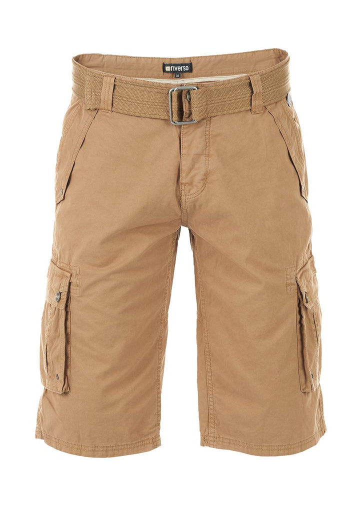 riverso Kurze Hosen Herren Cargo Shorts mit Gürtel Regular Fit RIVAnton Cargoshorts Sommer 100% Baum