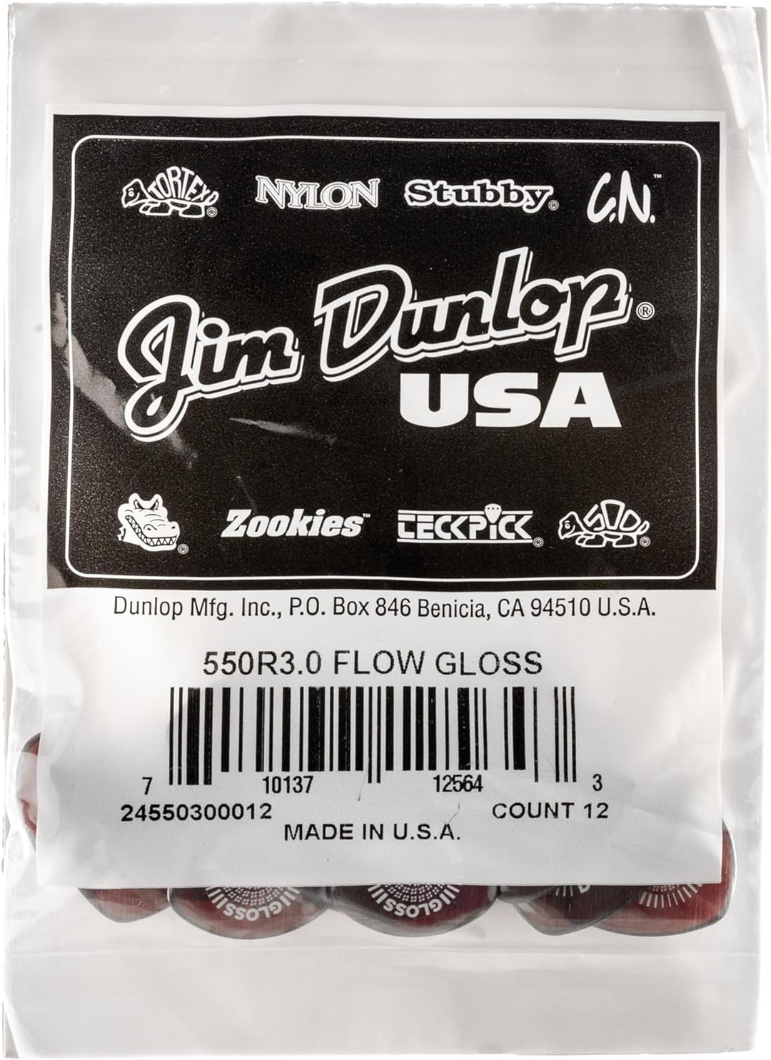 Médiators Jim Dunlop ADU 550R300 Sachet de 12 12-er Pack Gitarrenplektren, Sachet de 12 12-er Pack G