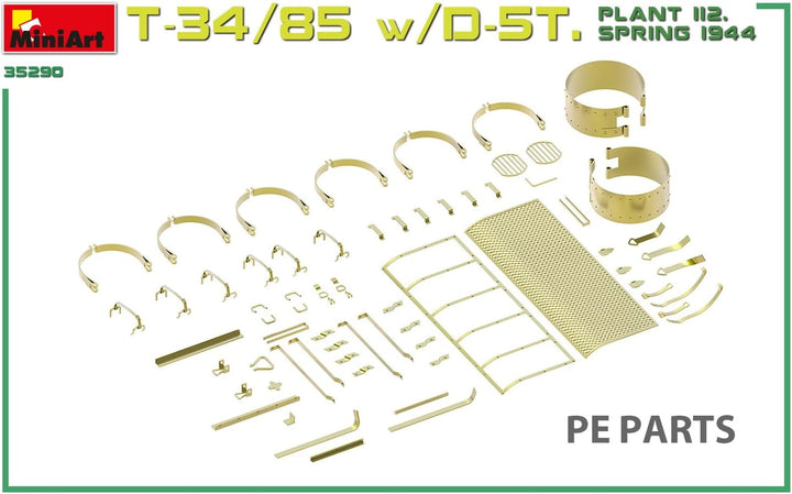 Mini Art 35290 1:35 T-34/85 w/D-5T Plant 112 Fj.44 Int. - originalgetreue Nachbildung, Modellbau, Pl
