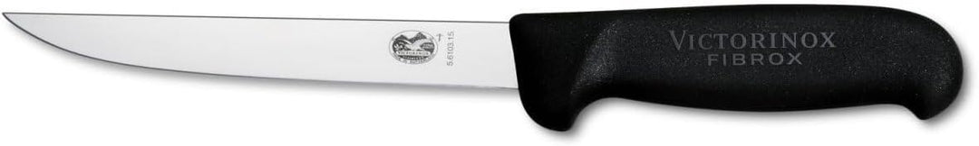Victorinox, coltello disossatore Fibrox con lama dritta da 15 cm in acciaio inox, antiscivolo, nero,