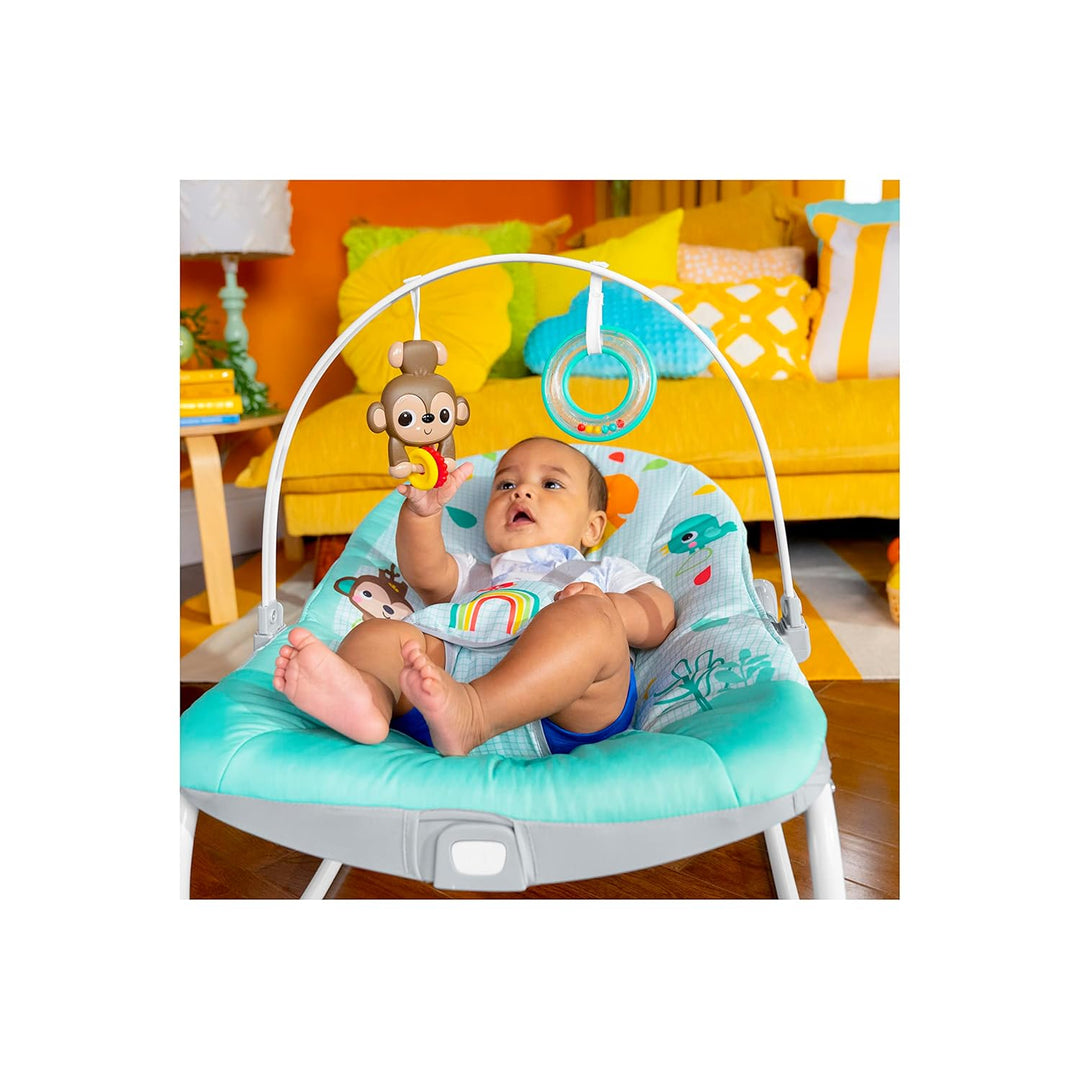 Bright Starts Wild Vibes Infant to Toddler Rocker with Vibrations, Unisex, Newborn +, Wild Vibes